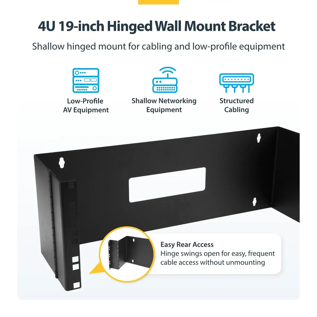 StarTech WALLMOUNTH4 4U Wall Mount Patch Panel Bracket Photo 8