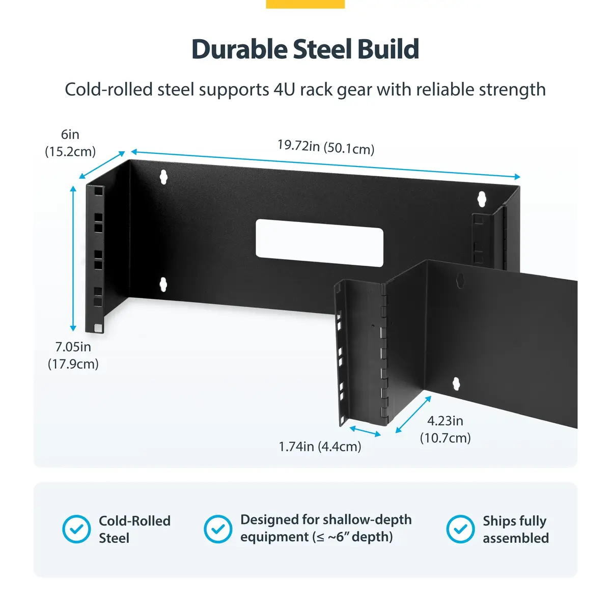 StarTech WALLMOUNTH4 4U Wall Mount Patch Panel Bracket Photo 9
