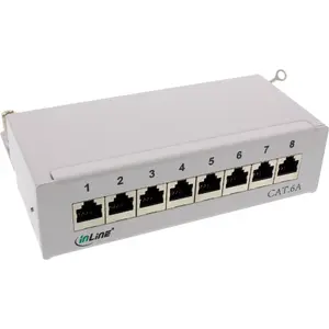 Patch Panel InLine Cat.6A 8 Port Black RAL9005