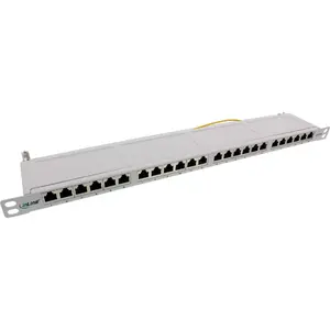 Patch Panel InLine 19" Cat.6A 24 Port 0.5U light grey RAL7035