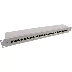 Patch Panel InLine 19" Cat.6A 24 Port 1U black RAL 9005