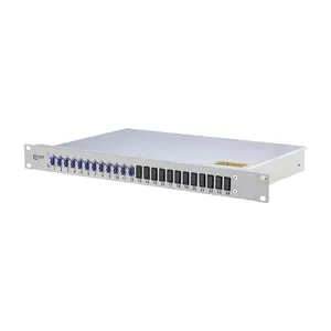 BTR rack-mount fiber optic patch panel METZ CONNECT OpDAT 1U — LC connectors, grey, 482.6×44.5×244.5 mm