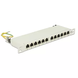 Patch panel DeLOCK 43311 0.5U RJ-45 Cat6a Grey