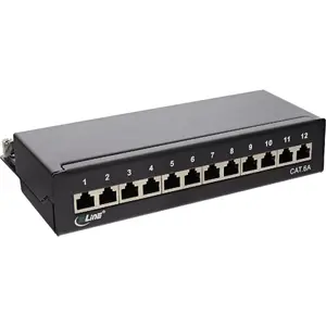 Patch Panel InLine 12 Port Cat.6A Black