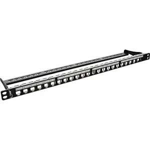 Blank patch panel 19" InLine 76824C 24 ports for RJ45 Keystones 0.5U black