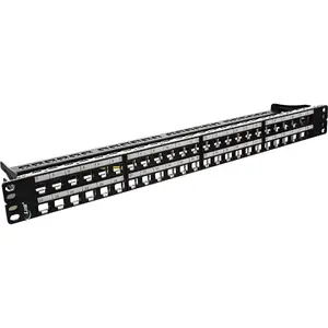 InLine Blank RJ45 Keystone Patch Panel 19" 48 Ports 1U Black