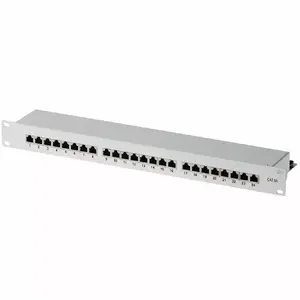 Patch panel helos 146867 RJ-45 24 ports, gray RAL 7035