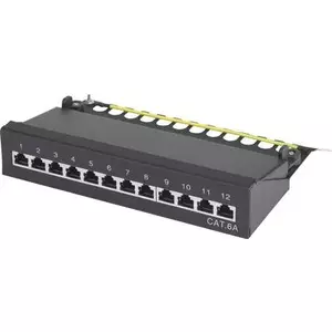 Patchbox Renkforce 12 Port CAT 6A 1 HE Coaxial — 12‑port CAT6A patch panel, 1U
