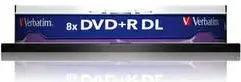 Оптический диск VERBATIM DVD+R DL 8.5 ГБ (двойной слой) упаковка-кассета 43666