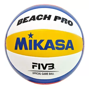 Volleyball ball MIKASA BV550C — 10-panel composite nylon, 280 g, blue/white/yellow
