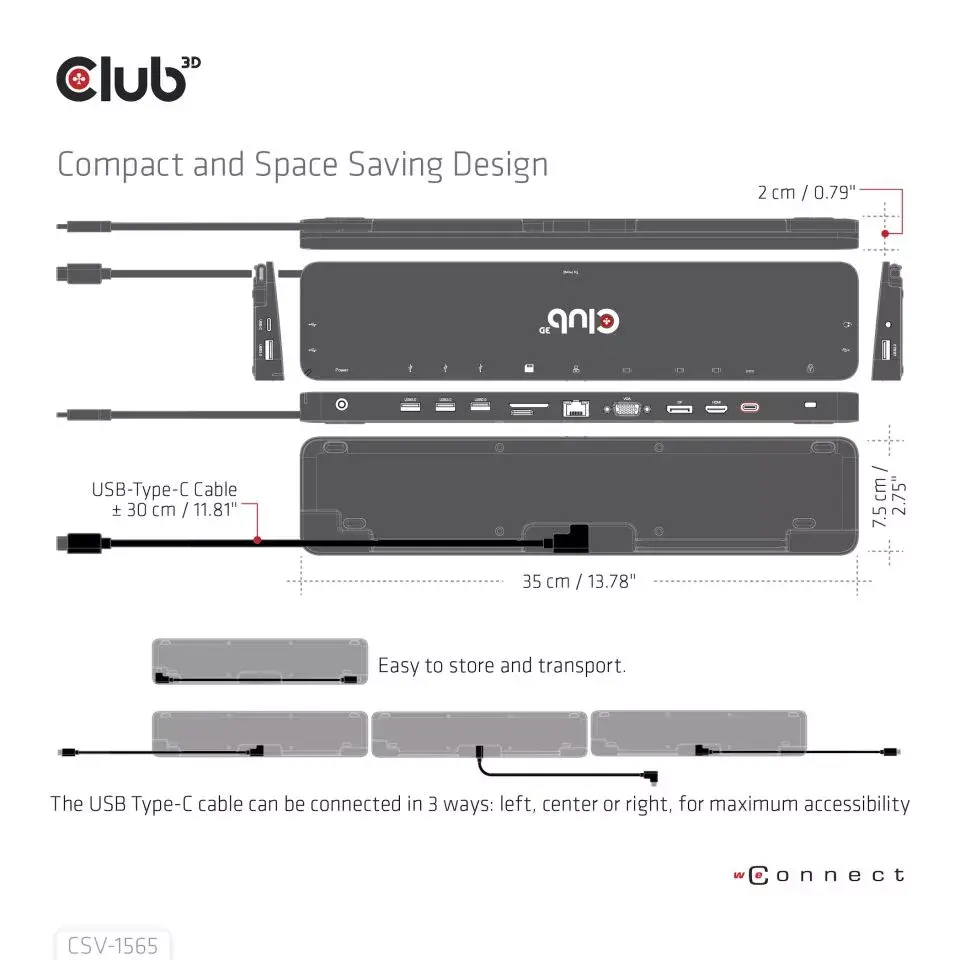Док-станция CLUB3D USB Gen1 Type-C Triple Display Photo 2