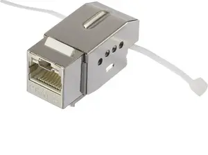 Проводной коннектор Renkforce RF-4308249 Keystone RJ45 папа/мама в металлическом, прозрачном и белом цветах