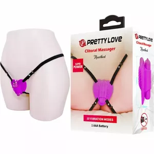 Clitoral massager pretty love HEARTBEAT D-233393 — 10 vibration modes, purple