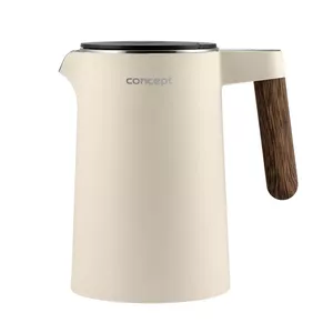 Electric kettle Concept RK3304 1.5 L, 2200 W, adjustable 45–100°C, keep-warm, cordless, vanilla with wood-effect handle