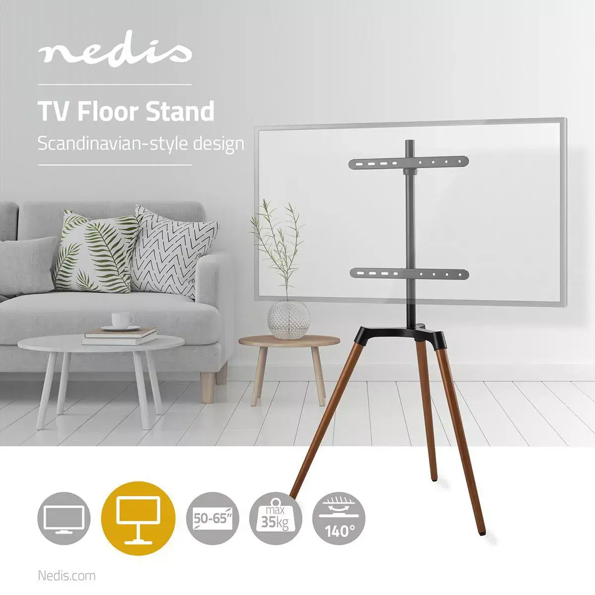 Nedis TVSM7060BK sienas stiprinājums 50–65" Photo 2