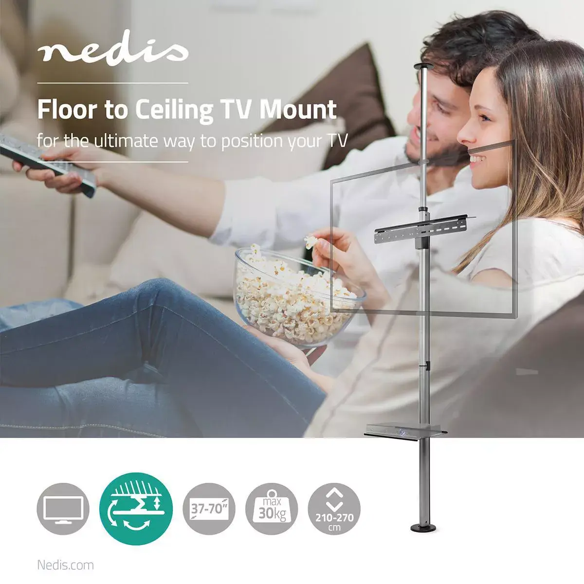 Nedis TVSM5750BK TV stiprinājums 37–70" Photo 2