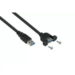 USB cable Alcasa UK30P-AEA-010S 1m USB 3.2 Gen 1 Black