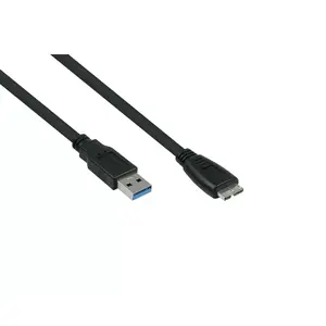 USB kabelis Alcasa UK30P-AMB-005S 0.5m USB 3.2 Gen 1 Micro-USB B Melns