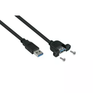 USB cable Alcasa UK30P-AEA-020S 2m USB 3.2 Gen 1 Black