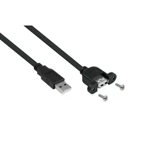 USB kabelis Alcasa UK20P-AEA-005S 0.5m USB A Melns USB 2.0