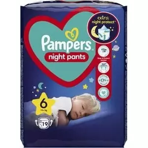 Pampers Pieluchomajtki Nakts bikses 6, 15+ kg, 19 szt.