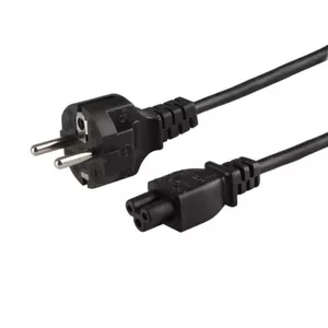 Силовой кабель SAVIO CL-81, H03VV-F 3‑жильный 0.75 мм², вилка E — IEC C5, 1.8 м, чёрный