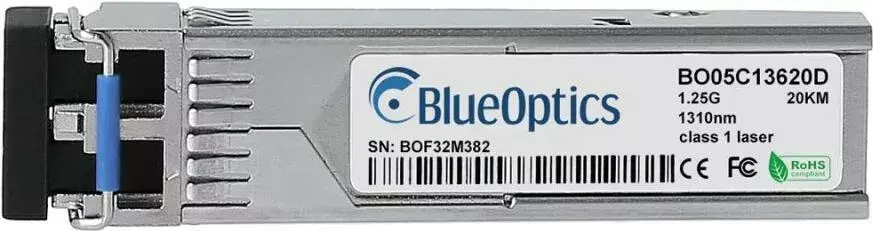 SFP pārveidotāja modulis BlueOptics SFP-1000LX-S-20KM-T-BO 1250