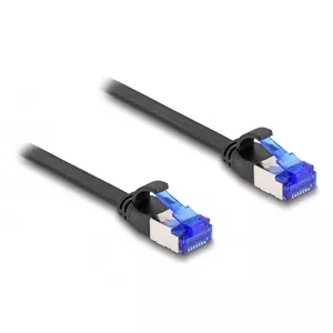 Сетевой кабель DeLOCK RJ45 Flat Patch Cable plug to plug Cat.6A 2 м черный