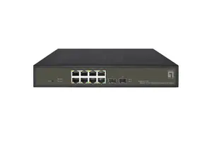 LevelOne Hilbert GES-2110P 10-Port Gigabit PoE Smart Lite Switch, 8 PoE Outputs, 2 x Gigabit SFP, 802.3at/af, 130W PoE Power Budget, Managed, L2