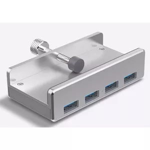 USB хаб ALLNET ALL-USB3-HUB-4-CLIP USB 3.2 Gen 1 5000 Mbit/s Серебристый