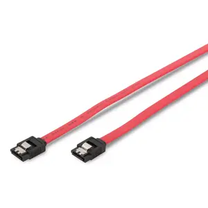 SATA III connection cable DIGITUS AK-400102-005-R — 0.5 m, SATA 7-pin to 7-pin, red