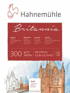 Akvareļu papīrs Hahnemühle Britannia 30 x 40 cm 300 g/m² — komplekts 12 loksnes