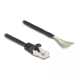 DeLOCK Cable RJ50 male to open wire ends S/FTP 1 m black