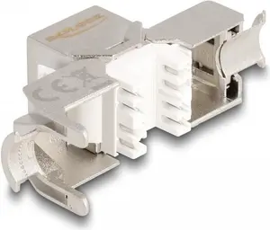 DeLOCK Keystone Module RJ45 jack to LSA Cat.6A toolfree with red dust cover