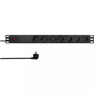 Barošanas sadalītājs LOGILINK PDU7C02 — 7× CEE 7/3 ligzdas, plaukta/galda barošanas bloks