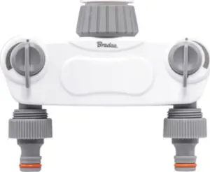 BRADAS 2-way faucet splitter with valves, 2.50 cm (1") inlet with reduction to 3/4" (WL-3032K)