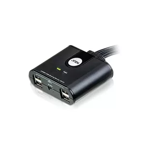 ATEN 4-Port USB 2.0 Peripheral Sharing Device — 4-computer USB KVM, keyboard USB, mouse USB, black, 66.5×82.4×25.3 mm