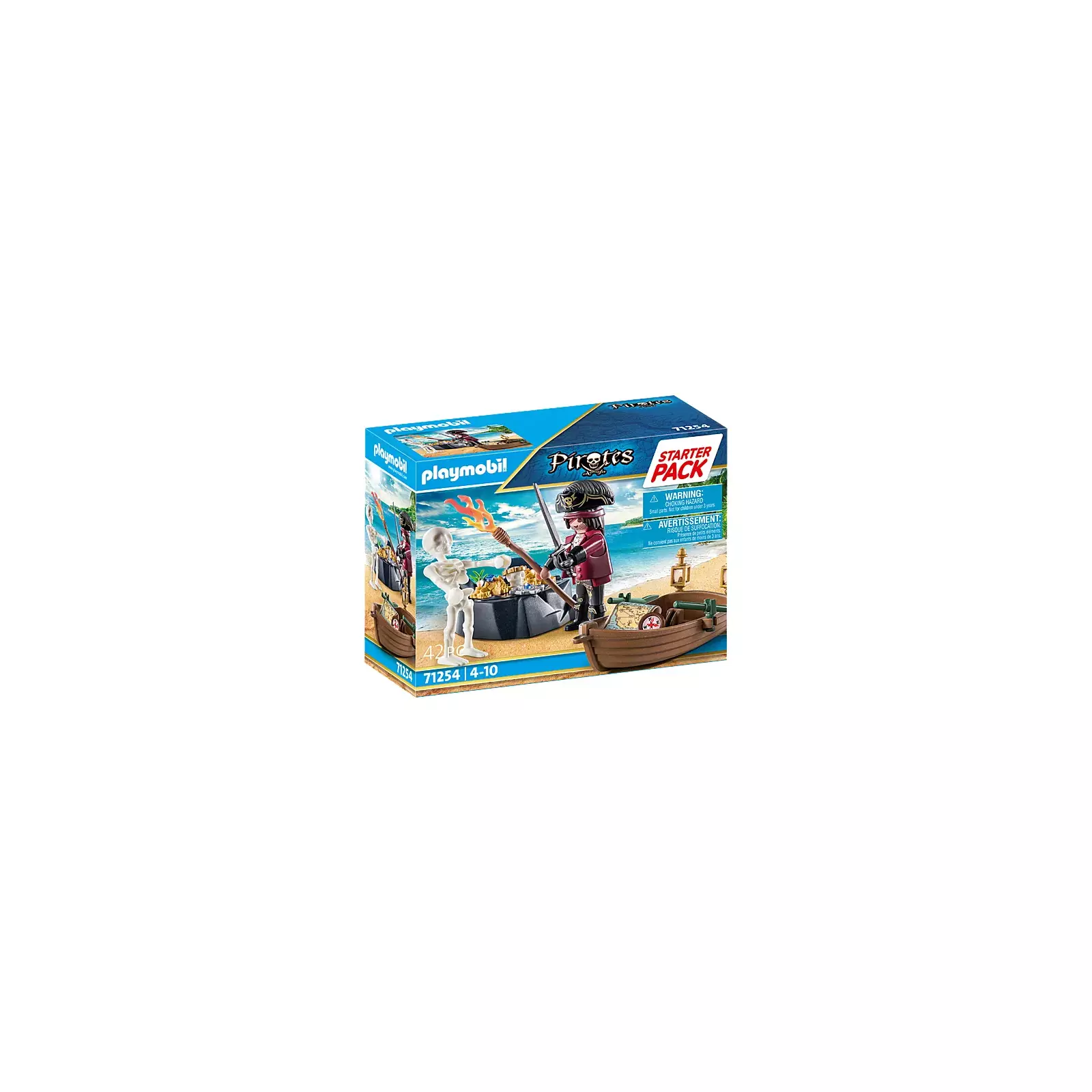 PLAYMOBIL - 71254 - Les Pirates - Starter Pack Pirate et barque
