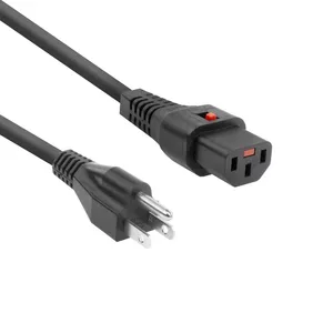 ACT Powercord USA male - C13 IEC Lock black 2 m PC1063 5-Pack