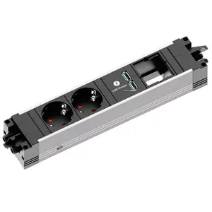 Розетка Bachmann STEP ALU 1x USB 1x модуль 2x розетки