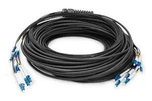 DIGITUS Pre-assembled Universal Breakout Fiber Optic Cable, Single Mode OS2, 8 Fibers, LC/UPC to LC/UPC, 100 m