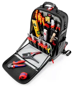 Набор инструментов Knipex 22 предмета 00 21 50 E — ассортимент плоскогубцев, красно‑жёлтые рукояти, чёрный кейс