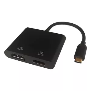 Адаптер видеокабеля Deltaco USBC-HDDP 0.1 м USB Type-C HDMI DisplayPort Черный