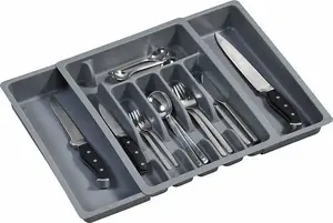 Cutlery Tray KESPER Besteckkasten grey — kitchen drawer organizer for forks, knives, spoons
