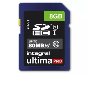 Integral 8GB ULTIMAPRO SDHC/XC 80MB CLASS 10 UHS-I U1 SD