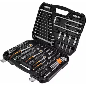 Набор торцевых ключей NEO tools 126 шт. CrV, привод 1/4", 3/8", 1/2" (10-070)
