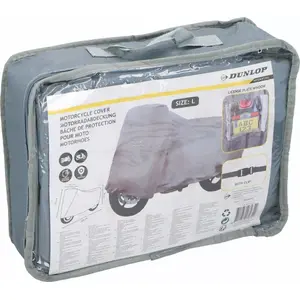 Motorcycle Cover DUNLOP model 2079349 universal fit, weather protection, compact storage