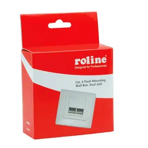 ROLINE Flush Mount Wall Jack Cat.6 shielded — white, plastic
