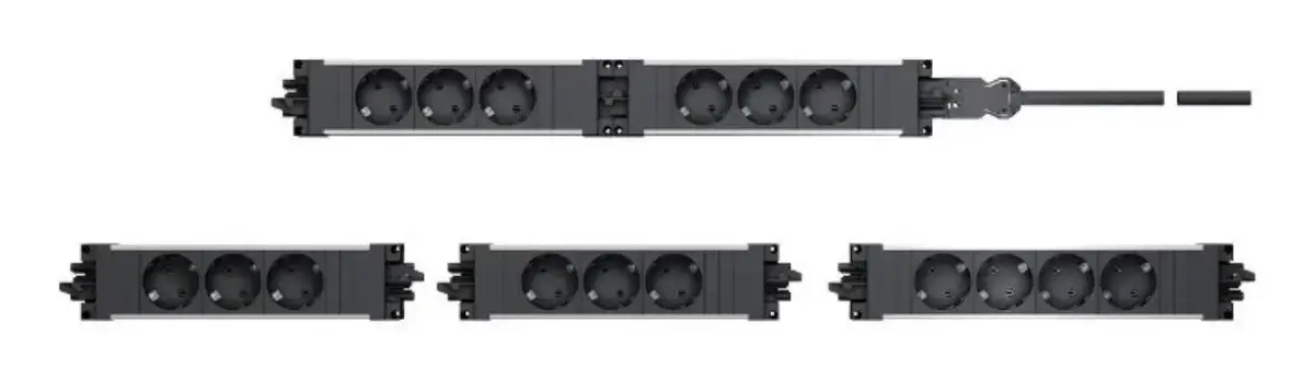 Bachmann STEP ALU power strip 3x outlets 1x switch Photo 2