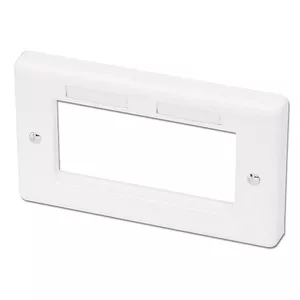 Face plate Lindy Double Gang Snap In (4-module) white, 146×86 mm, compatible with Simon